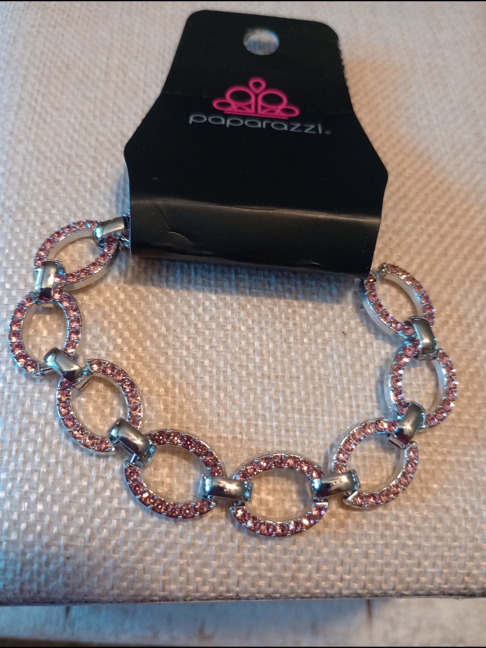 Paparazzi Sparkling Pink Crystal Link Bracelet